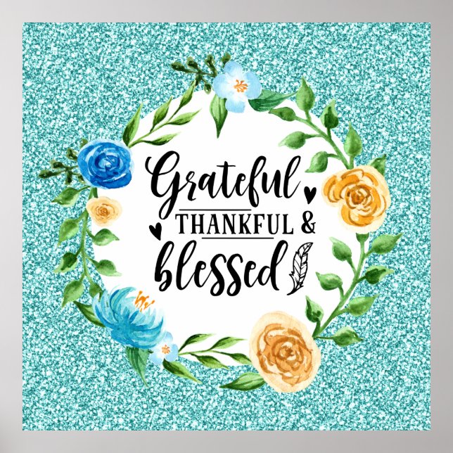 Poster Grata Agradeço, Abençoada E Abençoada Frota De Aqu (Frente)