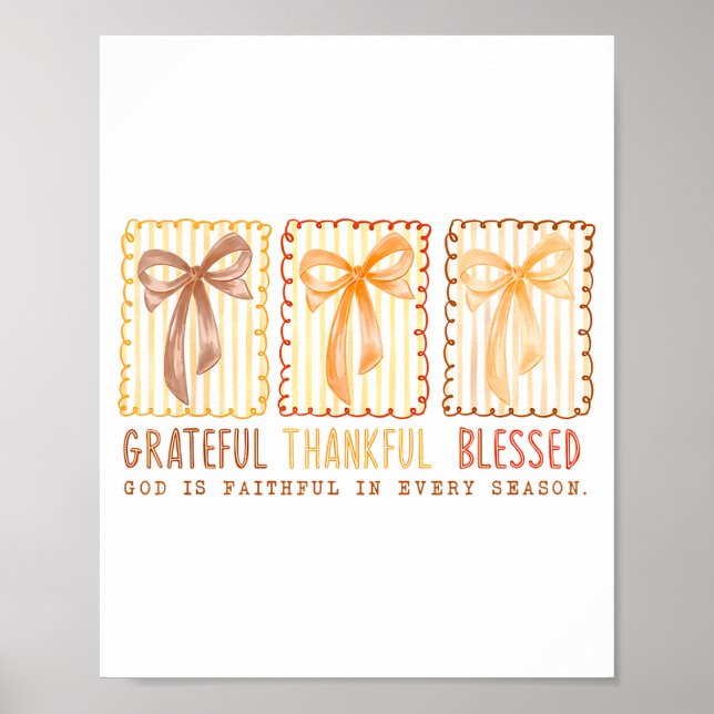 Poster Grateful Thankful Blessed God's Faithful Christian (Frente)