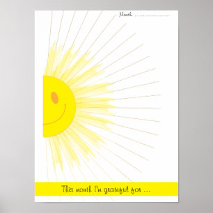 Poster Gratidão Mensal Raios de Mentidão do Sol
