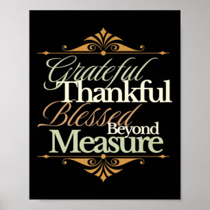 Poster Gratificado Agradecido Bênção Além da Medida – Fé