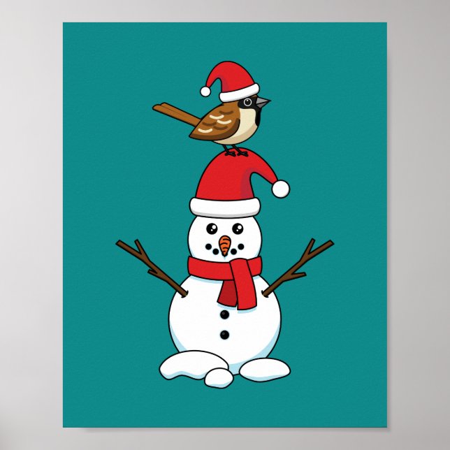 Poster Grátis Sparrow em Snowman (Frente)