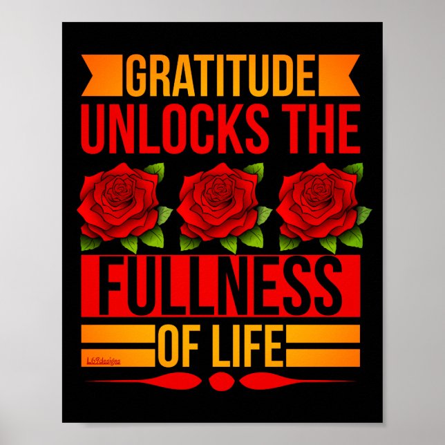 Poster GRATITUDE DESBLOQUEIA A INTEGRIDADE DA VIDA inspir (Frente)