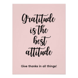Pôster Gratitude is the best attitude Pink Wall Poster