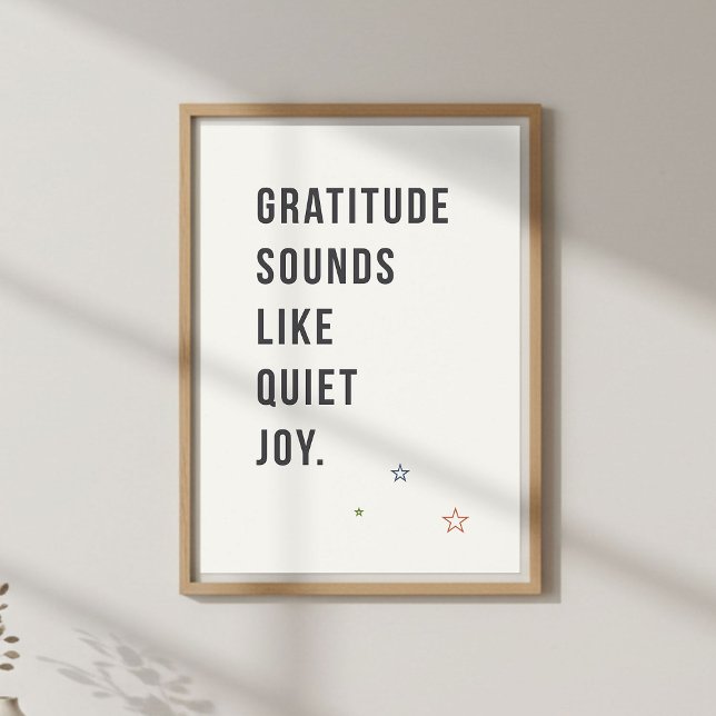 Poster Gratitude Minimal Quote, Mindful Living (Criador carregado)