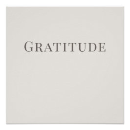 Pôster Gratitude – Minimal Typography Calm Poster