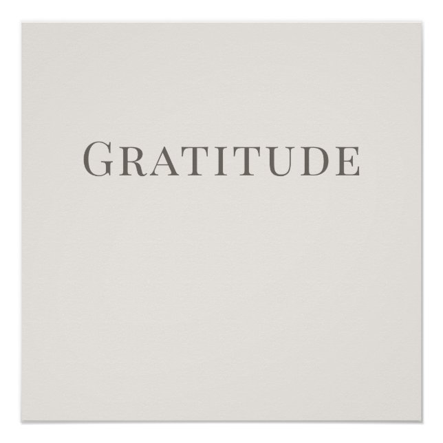 Pôster Gratitude – Minimal Typography Calm Poster (Frente)