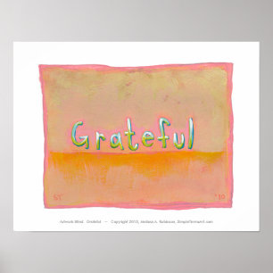 Poster Grato - arte colorida da apreciação da gratitude