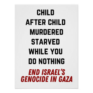 Pôster Gratuita Criança PALESTINA Assassinada em Gaza Gen