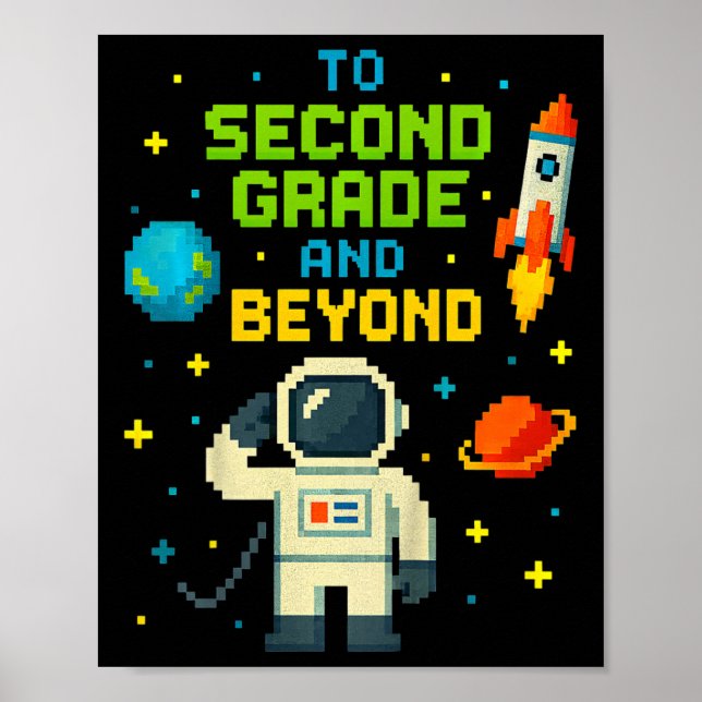 Poster Grau De segundo E Além Do Astronauta Boys Gamer Fi (Frente)