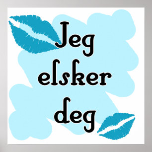 Poster Grau do elsker de Jeg - norueguês - amor de I