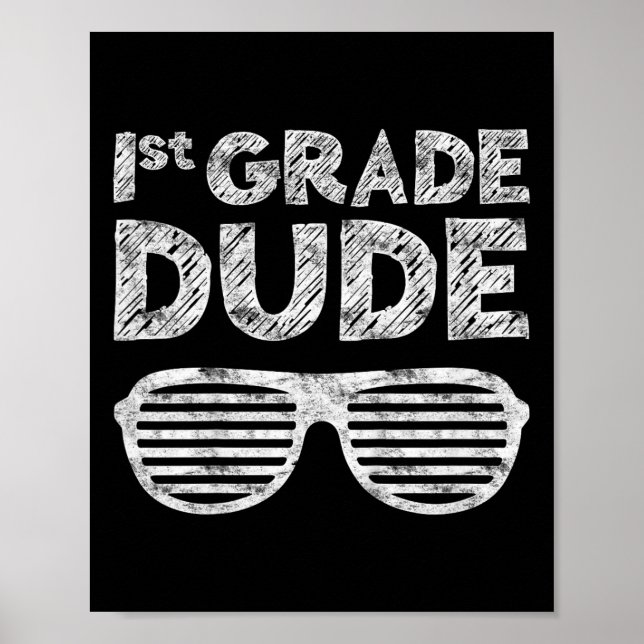 Poster Grau Dudefirst Grade Back to School (Frente)