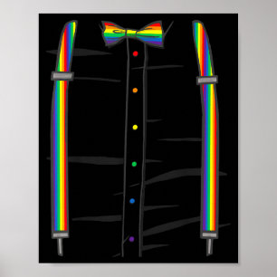 Poster Gravata Borboleta Suspensórios Arco-íris Aliado Mê