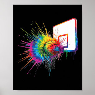 Poster Gravata Colorida Tie Dye Esboço Aro Tinta Salpico
