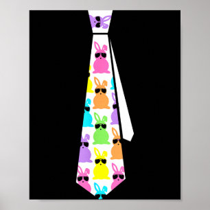 Poster Gravata de Coelhinho da Páscoa Gráfico Engraçado p