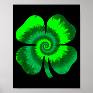 Poster Gravata Dye Trevo de Quatro Folhas Dia de São Patr