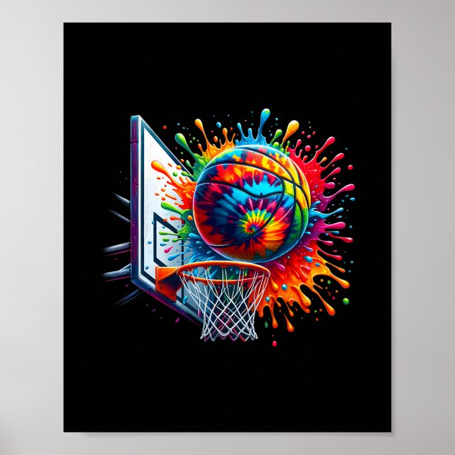 Poster Gravata Tie Dye Colorida Splash Sketll Hoop N (Frente)