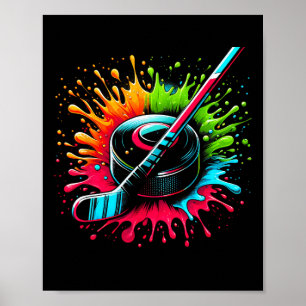 Poster Gravata Tie Dye de Hóquei Colorida Cor Jogador de