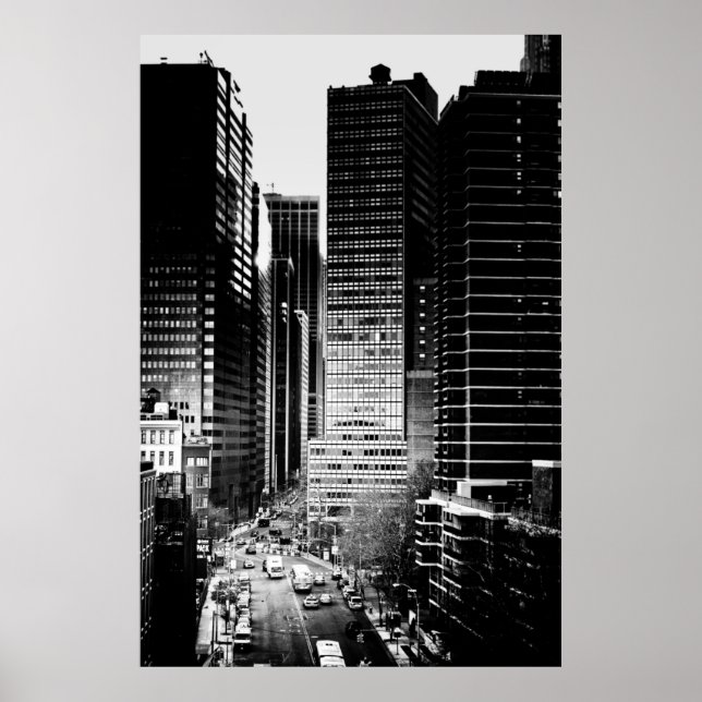 POSTER GRAYSCALE PHOTO OF HIGH-RISE BUILDINGS (Frente)