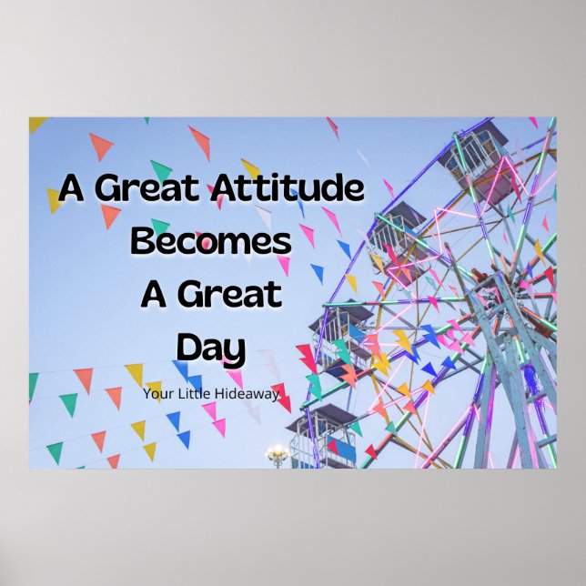 Poster "Great Attitude" Positive Quotation  (Frente)