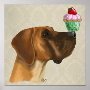 Poster Great Dane and Cupcake