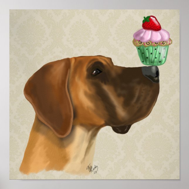 Poster Great Dane and Cupcake (Frente)