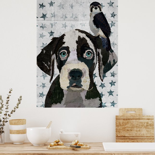 POSTER GREAT DANE AND FALCON (Cozinha)