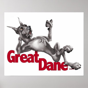 Pôster Great dane reps o preto