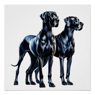 Pôster Great Danes Watercolor