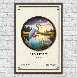 Poster Great Egret Zoology Series