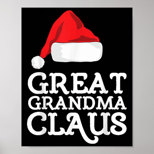 Poster Great Grandma Claus Christmas Santa's Hat Pajama F (Frente)