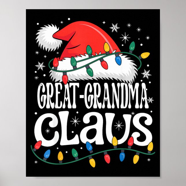 Poster Great-grandma Claus Funny Xmas Christmas Grandma H (Frente)