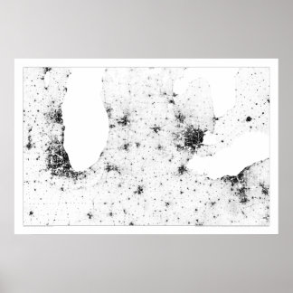 Poster Great Lakes Cities Census Dotmap