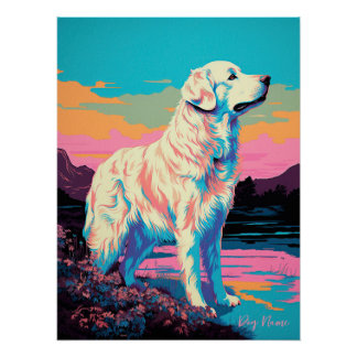 Pôster Great Pyrenees Dog 002 - Bruno Pokopen