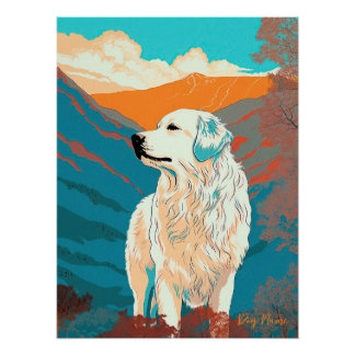 Pôster Great Pyrenees Dog 003 - Bruno Pokopen