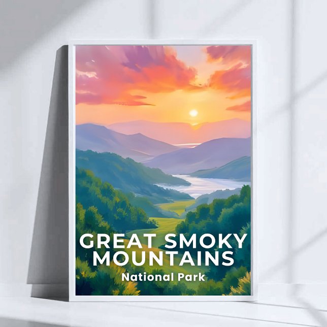 Poster Great Smoky Mountains National Park Watercolor (Criador carregado)