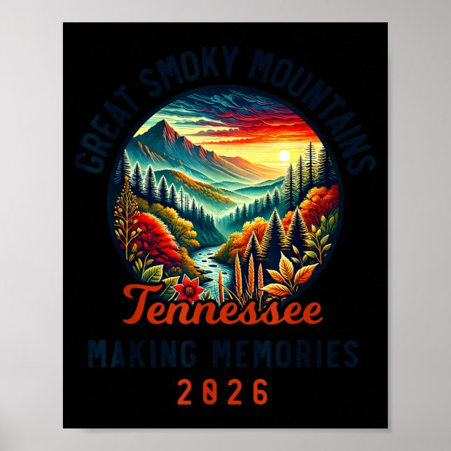 Poster Great Smoky Mountains Tennessee 2026 Geon Forge, V (Frente)