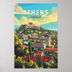 Poster Grécia Art Vintage de Atenas