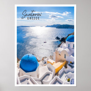 Poster Grécia da ilha Santorini Verão Incrivelmente Român