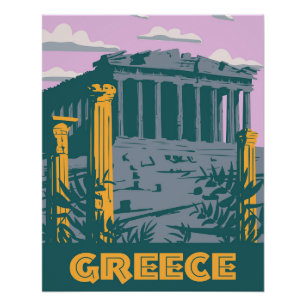 Pôster Grécia de Atenas Poster de Viagem,