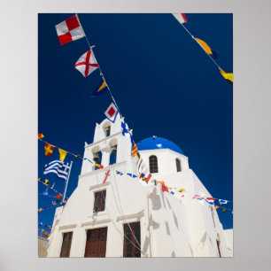 Pôster Grécia e Ilha Grega de Santorini cidade de Oia 4