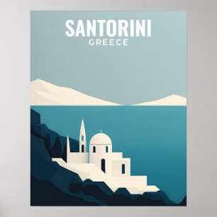 Poster Grécia Santorini - Minimalista