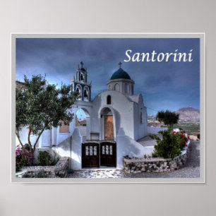 Poster Grécia - Santorini - Thera - Thira - Chur -