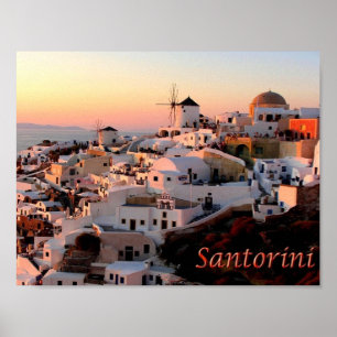 Poster Grécia - Santorini - Thera - Thira - Oia -