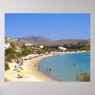 Pôster Greece, Paros Island, Krios Beach from above