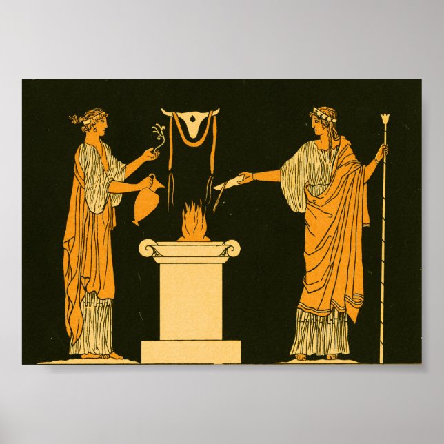 Poster GREEK Ancient Vintage Gods Motif (Frente)