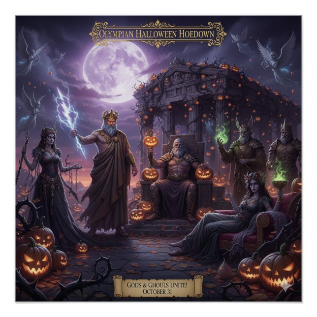 Pôster Greek and Roman Mythology Halloween Poster (Frente)