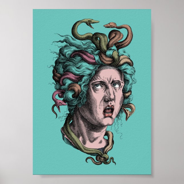 Poster Greek mythology Medusa's bad hair day (Frente)
