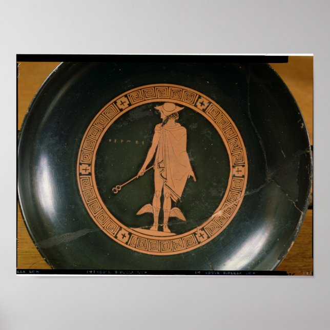 Pôster Greek red-figure cup, depicting the god Hermes (Frente)