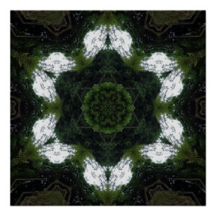 PÔSTER GREEN ABSTRACT DRAWING. SAMER BRASIL 1