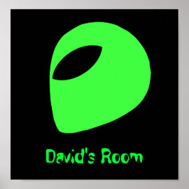 Poster Green Alien Head Poster/Print